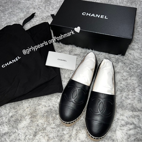 Chanel Espadrilles Lambskin Black NEW Size US 7 / Eu 37 - Picture 9 of 16